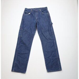 Bulwark FR Mens 34x34 Faded Fire Flame Resistant Dungaree Wide Leg Jeans Blue
